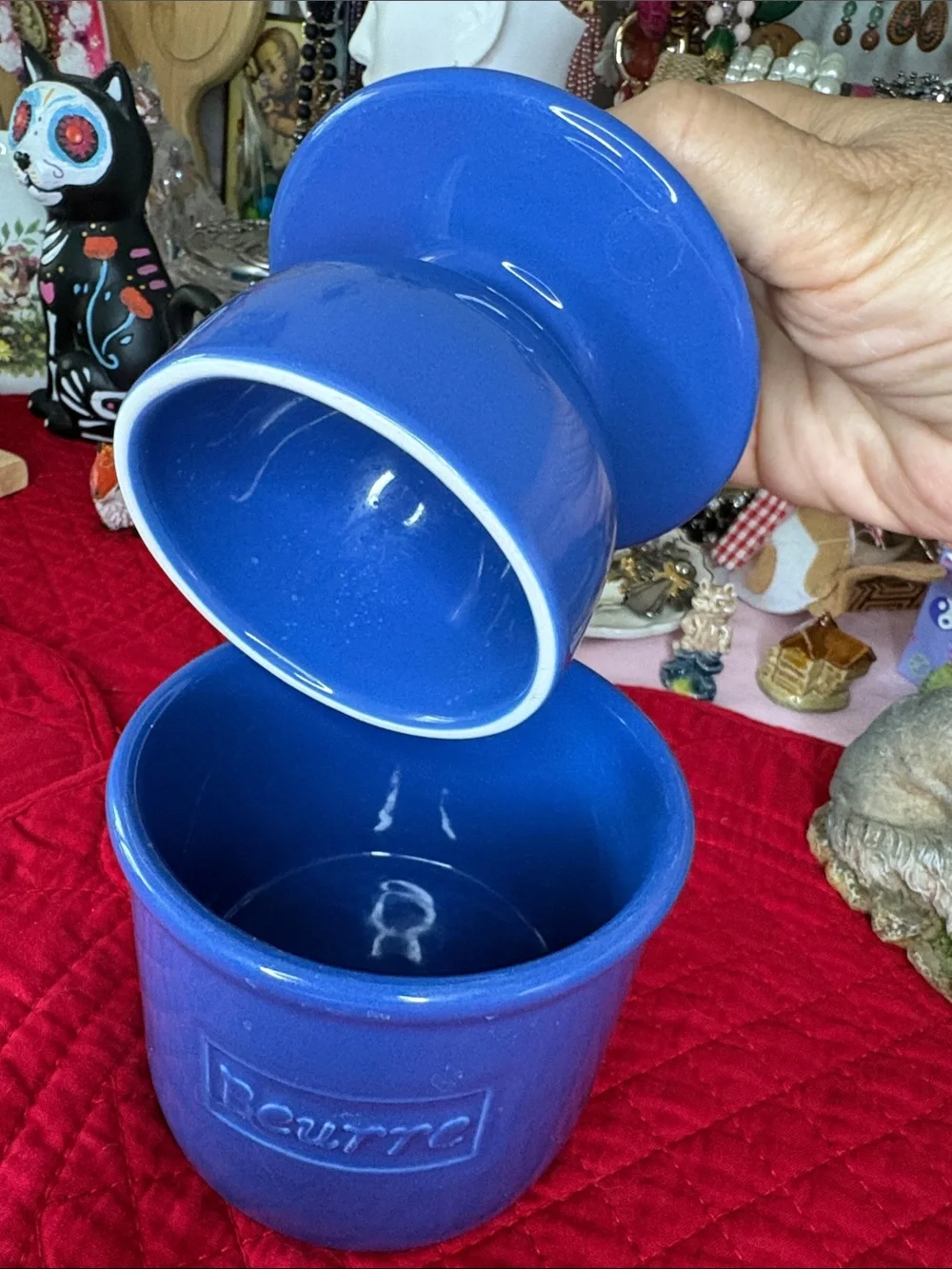 Butter Bell glazed blue